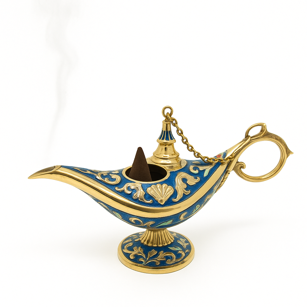 Ornate Aladdin’s Lamp Cone Incense Burner