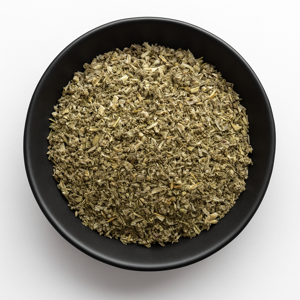 Organic Mugwort Herb, Cut & Sifted. 1 ounce.