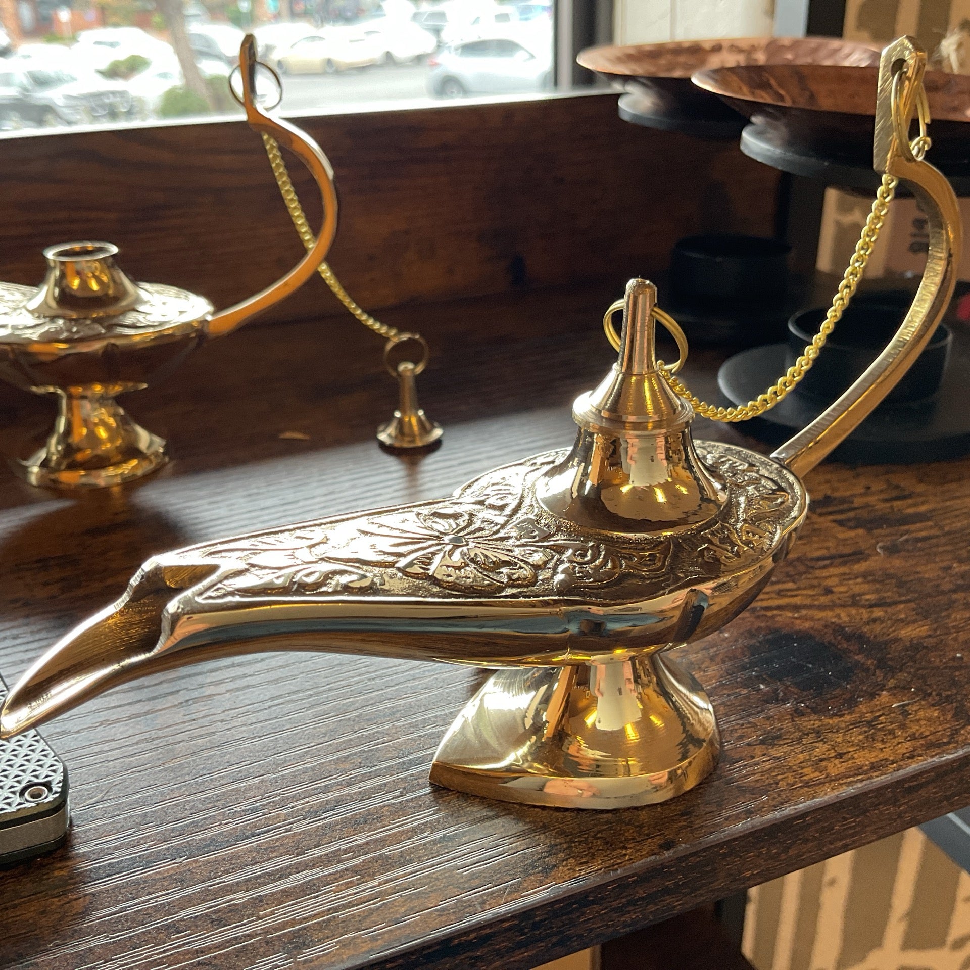 Solid Brass Aladdin Lamp 6"L ( Genie Lamp)