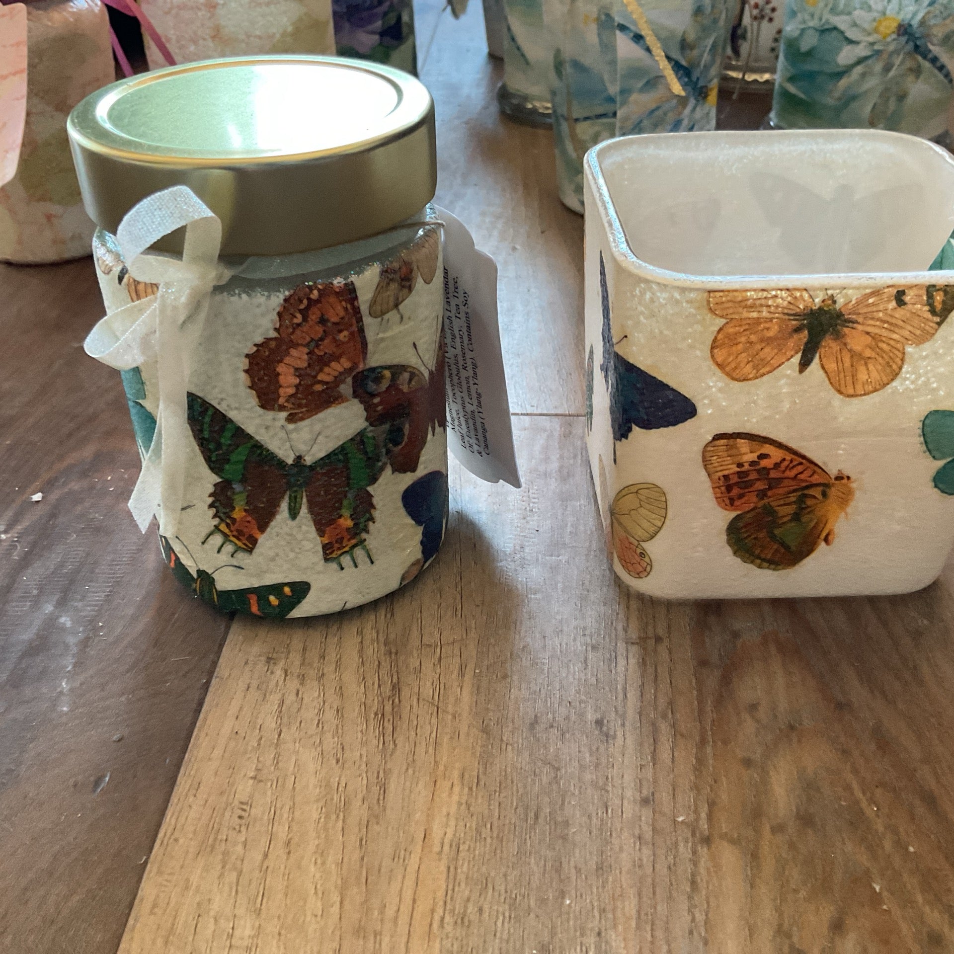 Butterfly candle and salt set